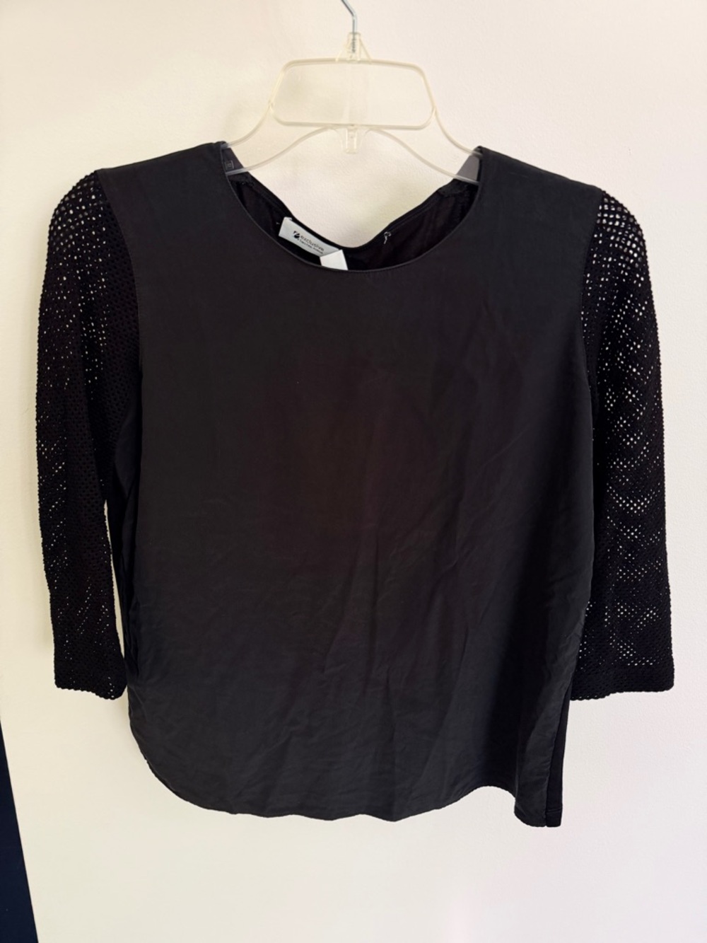Akris Punto silk and mesh sleeve top